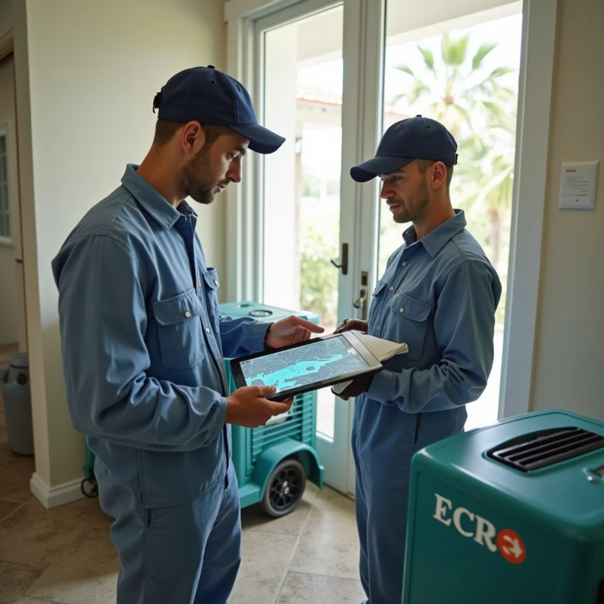Ultra Mold IICRC-certified restoration technicians with drying equipment in South Florida
